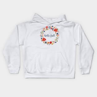 Hello Fall Wreath Kids Hoodie